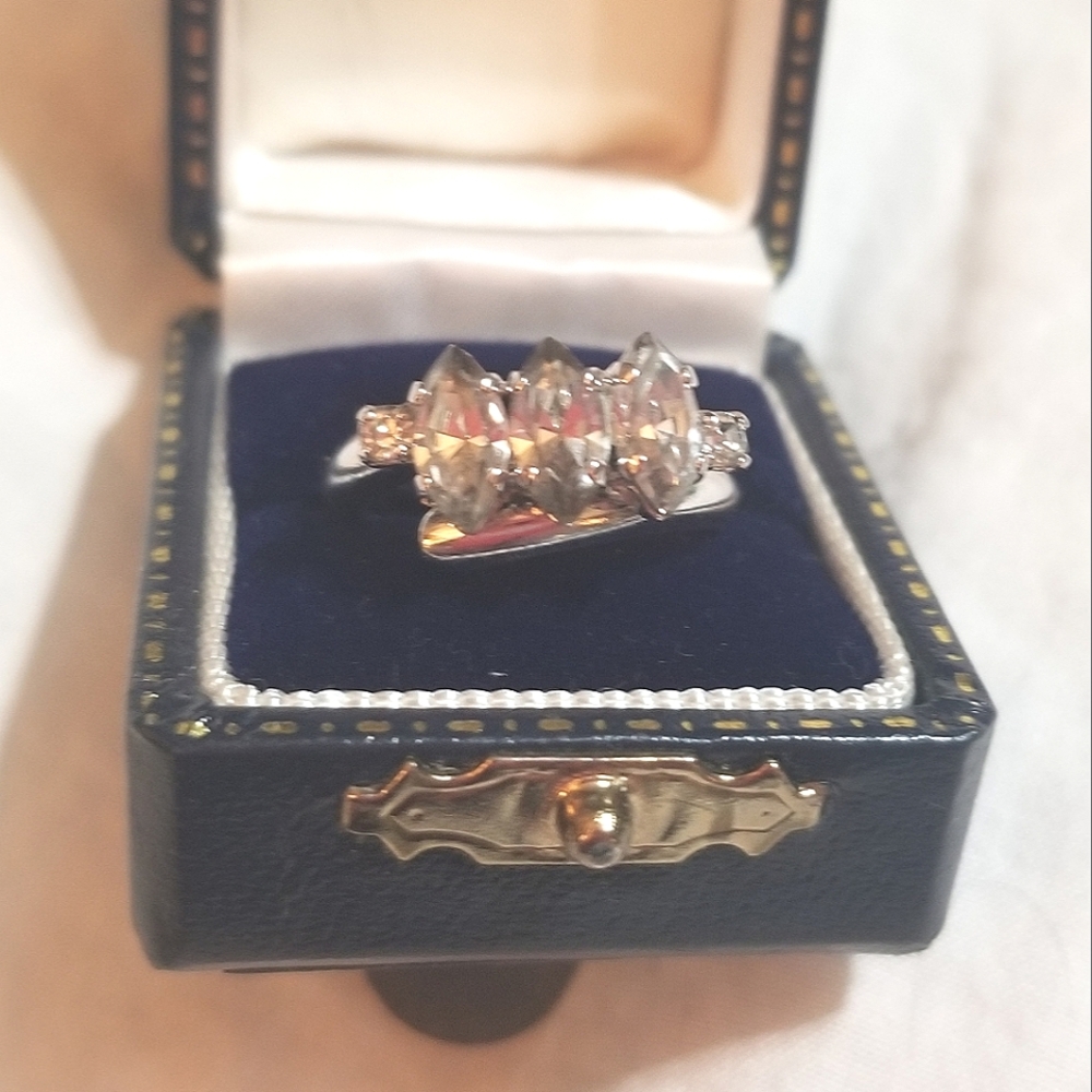 Christian Dior Germany Vintage Marquise Trio Ring